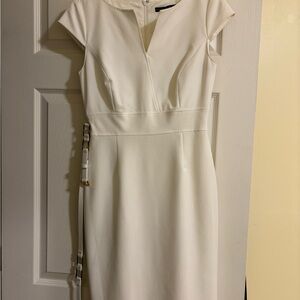 ANTONIO MELANI Ivory Cap Sleeve Mini Dress